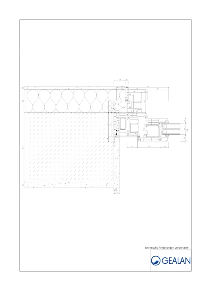 S9000 AD oldalsó beépítési csomópont redőnyvezetővel