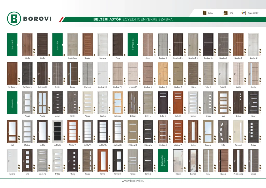 Borovi beltéri ajtó modellek